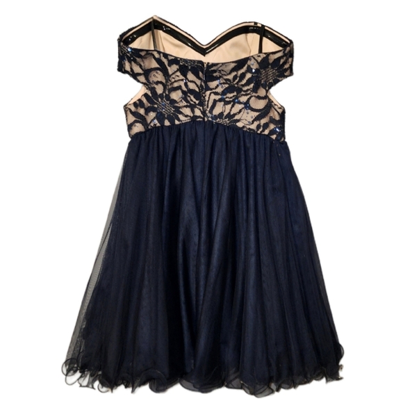 Strapless Navy Cocktail Dress by     Blondie Nites by Stacy Sklar Size 5 NWOT - Picture 6 of 11
